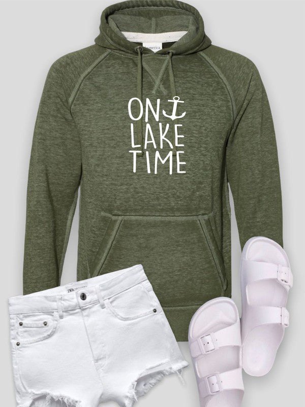 On Lake Time Plus Size Vintage Hoodie