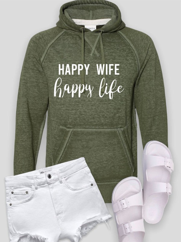 Happy Wife Happy Life Vintage Hoodie