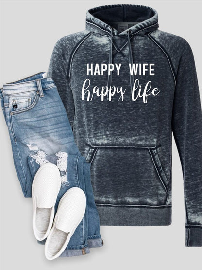 Happy Wife Happy Life Vintage Hoodie