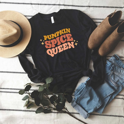 Pumpkin Spice Queen Long Sleeve Graphic Tee