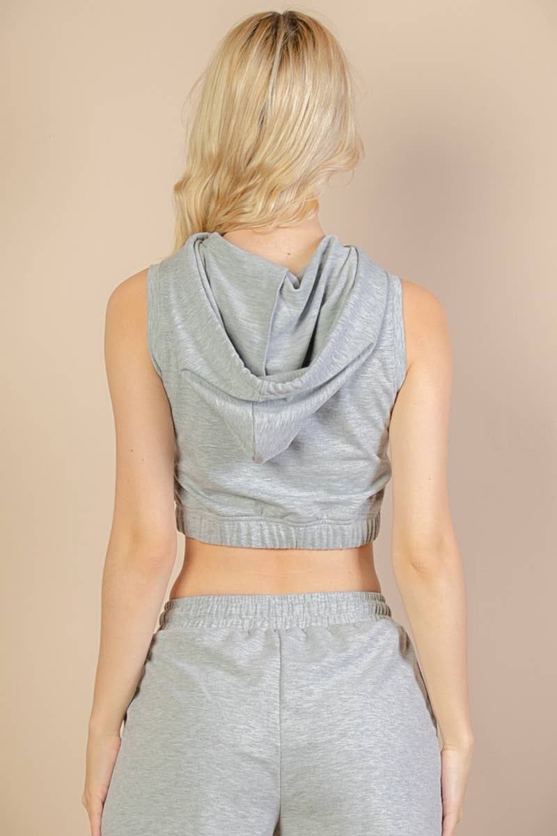 French Terry Sleeveless Hoodie