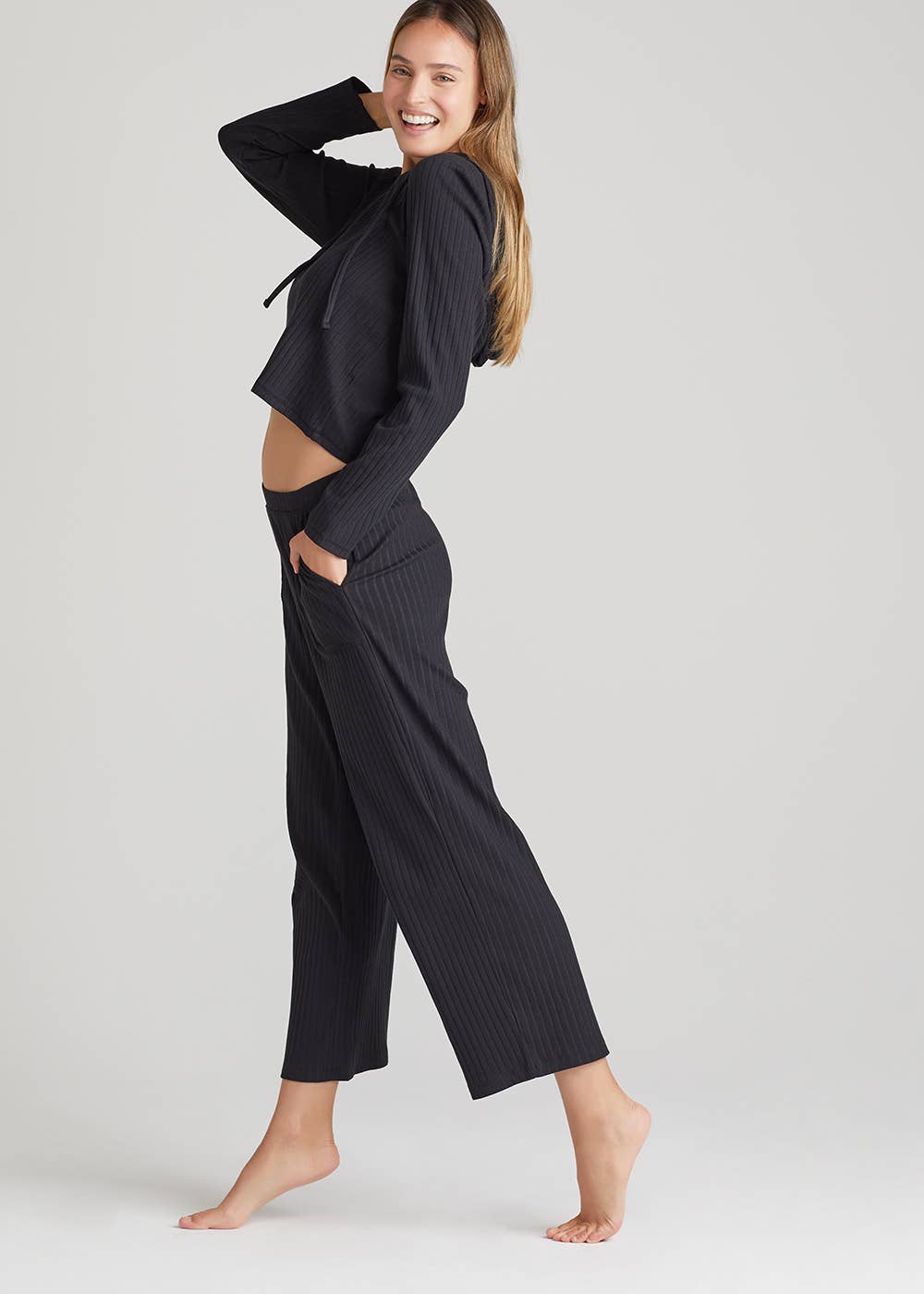 Cropped Lounge Pant - Cotton Rib