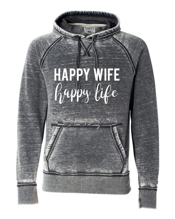 Happy Wife Happy Life Vintage Hoodie