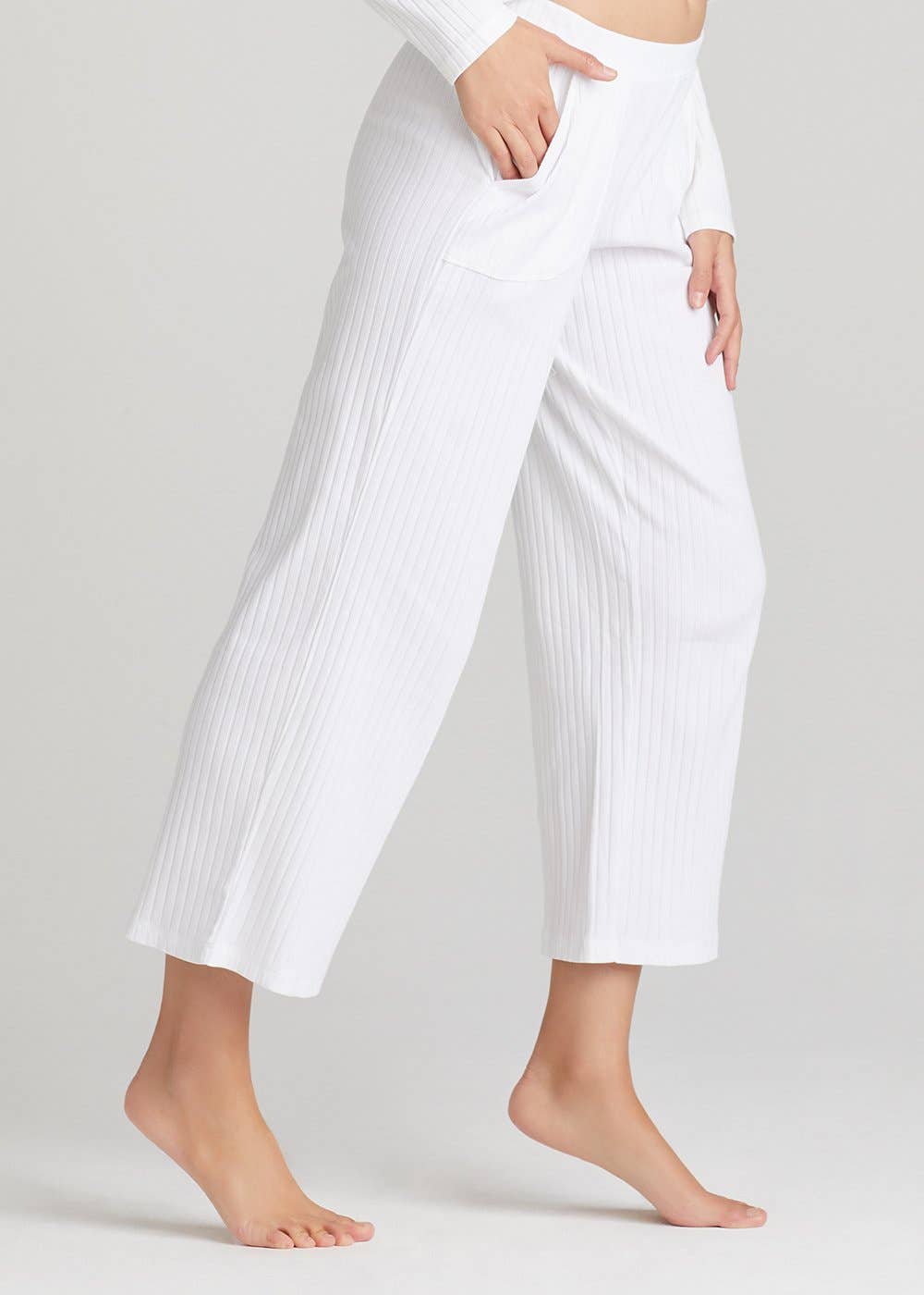 Cropped Lounge Pant - Cotton Rib